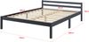 Holzbett Nakkila 140x200 cm Doppelbett mit Kopfteil Dunkelgrau en. casa Bild 2