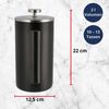 Meisterkoch French Press Kaffeepresse Thermo-Kaffeebereiter aus Edelstahl in schwarz, 1 Liter, 5-7 Tassen, doppelwandig isoliert, rostfrei, nachhaltig, für Camping, Reisen und Zuhause Bild 5