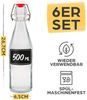 Praknu Trinkflasche 6er Set Glasflaschen 500ml mit Bügelverschluss - Bügelflaschen, Öl Flasche, Flaschen Aufbewahrung, Likörflaschen, Bügelflasche Set Bild 3