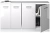 Küchenschrank für Dachschrägen R-Line Weiß Hochglanz 140 cm 2er Set Schrankkorpuss 60 cm Tiefe Vicco Bild 5
