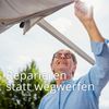 LECO 4er-Set Polyester-Seitenvorhänge lichtgrau für Terrassenüberdachung MELANIE 4x3 m Bild 5
