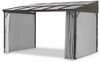 LECO 4er-Set Polyester-Seitenvorhänge lichtgrau für Terrassenüberdachung MELANIE 4x3 m Bild 3