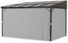 LECO 4er-Set Polyester-Seitenvorhänge lichtgrau für Terrassenüberdachung MELANIE 4x3 m Bild 4
