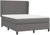 vidaXL Boxspringbett mit Matratze Grau 140x200 cm Kunstleder 3128917 Bild 3
