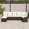 vidaXL Sofa Set mit Kissen 7 pcs Braun Poly Rattan 3346808 Bild 3