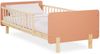 Kinderbett 90x200 cm mit Matratze Rausfallschutz Rot Bettgestell Holzbett Einzelbett Gitterbett Massiv Holzbettrahmen Lattenrost Bild 3