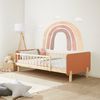 Kinderbett 90x200 cm mit Matratze Rausfallschutz Rot Bettgestell Holzbett Einzelbett Gitterbett Massiv Holzbettrahmen Lattenrost Bild 2
