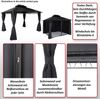 Hardtop Pergola HWC-M81, Pavillon, Aluminium Dachstreben 7cm-Stahlgestell mit Seitenwand und Moskitonetz 3,6x3m ~ grau Bild 2