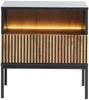 Vente-unique - OVILA Bedside table Holz, Platte SchwarzBeige - B 39 cm x H 56,2 cm x L 53,6 cm Bild 4