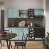 Küchenzeile R-Line Blau-Grau/Anthrazit 240 cm , AP Marmor Vicco Bild 4