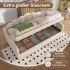 MODFU Polsterbett Daybett Funktionsbett (Hydraulisches Tagesbett mit Stauraum, 90x200cm, LED-Lichtleiste, Wellenkopfteil, Samtbezug, Einzelbett ohne Matratze), ohne Matratze Bild 2