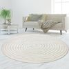 TeppichHome24 Teppich Wohnzimmerteppich Schlafzimmerteppich Jahresringe creme kreisförmig, rund, Höhe: 14 mm Bild 4
