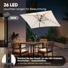 Sekey Sonnenschirm 210 x 140 cm Aluminum Sonnenschirm Rechteckig Marktschirm mit Kurbel, LxB: 210,00x140,00 cm, mit/ohne LED-Lichtern, Sonnenschutz UV50+, Gartenschirm Knickbar Bild 3