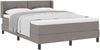 vidaXL Boxspringbett mit Kissen mit Kopfteil Taupe 200 x 140 cm Stoff 3341108 Bild 2