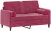 vidaXL 2-Sitzer-Sofa mit Zierkissen Weinrot 120 cm Samt 3200875 Bild 3