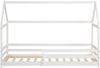 Kinderbett Hausbett mit Rausfallschutz 90x200 cm Bodenbett Montessori Bett Bettenhaus Lattenrost Bild 4