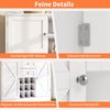 Küchenschrank, mit verstellbaren Ablagen & Weinregal, Hochschrank Küchenbuffet mit 4 Türen & 2 Schubladen, Sideboard für Küche & Wohnzimmer, Buffetschrank, Weiß Bild 5
