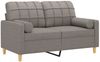 vidaXL 2-Sitzer-Sofa mit Zierkissen Taupe 120 cm Stoff 3200781 Bild 3