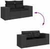 vidaXL 6-tlg. Garten-Sofagarnitur mit Kissen Schwarz Poly Rattan 3327373 Bild 5
