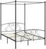 vidaXL Himmelbett-Gestell Grau Metall 140x200 cm [284443] Bild 2