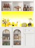 Küchenschrank Hochschrank Vitrinenschrank Buffetschrank mit Verstellbaren Ablagen Esszimmerschrank Sideboard mit LED-Beleuchtung Weiß Bild 5