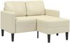 vidaXL 2-Sitzer-Sofa mit Chaiselongue L-Form Creme 125 cm Kunstleder 4107084 Bild 2