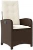 vidaXL 5-tlg. Garten-Essgruppe mit Kissen Braun Poly Rattan 3212332 Bild 3