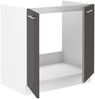 Spülenschrank 80 Lara Grau Hochglanz + Weiß matt Küchenzeile Küchenblock Küche Bild 2