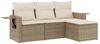 vidaXL 4-tlg. Garten-Sofagarnitur mit Kissen Beige Poly Rattan 3252405 Bild 2