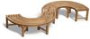 Baumbank Fermo S-Form Teak Massivholz 200 cm 180° Bild 5