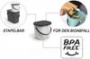 ROTHO Biomülleimer Albula 2er-Set Komposteimer 6l – kompakte Müllbehälter ideal für Küche, Stapelbar, mit Griff & Deckel – 6 l Recycling-Set für jeden Raum Bild 3