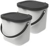 ROTHO Biomülleimer Albula 2er-Set Komposteimer 6l – kompakte Müllbehälter ideal für Küche, Stapelbar, mit Griff & Deckel – 6 l Recycling-Set für jeden Raum Bild 2