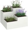 vidaXL Gartenblumentopf Weiß 100 x 100 x 60 cm Stahl 865863 Bild 3
