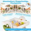 6 in 1 Bauklotztisch & Staffelei Set mit Wendbarer Tischplatte Kunststaffelei Spieltisch Orange Bild 4