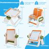 6 in 1 Bauklotztisch & Staffelei Set mit Wendbarer Tischplatte Kunststaffelei Spieltisch Orange Bild 2
