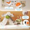 6 in 1 Bauklotztisch & Staffelei Set mit Wendbarer Tischplatte Kunststaffelei Spieltisch Orange Bild 5