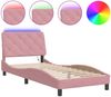 vidaXL Bettgestell mit LED ohne Matratze Rosa 80x200 cm Samt 3213824 Bild 2
