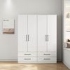 OTTO home Kleiderschrank Sylt Schlafzimmerschrank Garderobe Schrank hochglanz (Drehtürenschrank mit 4 Schubladen und 4 Türen) Schrank in Breite 160 mit viel Stauraum Bild 2