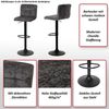 2er-Set Barhocker HWC-G87, Tresenhocker Barstuhl, höhenverstellbar drehbar, Stoff Chenille (465g/m²) FSC® ~ bordeaux Bild 2