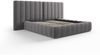 Micadoni Bett Kelp mit Doppelkopfteil Samt Bluvel Grau 200x200 Bild 3