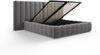 Micadoni Bett Kelp mit Doppelkopfteil Samt Bluvel Grau 200x200 Bild 4