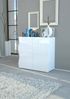 Dmora Kommode Anifares, 2-türiges Küchen-Sideboard, Wohnzimmer-Buffet, 100 % Made in Italy, 90 x 40 x 81 cm, glänzendes Weiß, Bild 2