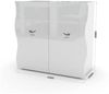 Dmora Kommode Anifares, 2-türiges Küchen-Sideboard, Wohnzimmer-Buffet, 100 % Made in Italy, 90 x 40 x 81 cm, glänzendes Weiß, Bild 3
