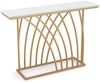 Schmaler Konsolentisch mit Marmor Optik & Geometrischem Metallrahmen 120 x 30 x 80 cm Bild 2