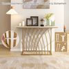 Schmaler Konsolentisch mit Marmor Optik & Geometrischem Metallrahmen 120 x 30 x 80 cm Bild 4