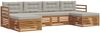 vidaXL Sofagarnituren 6 pcs Natürlich und Hellgrau Massivholz Akazie 3373881 Bild 2