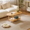 Aibiju Teetisch Holz Spleißdesign Wohnzimmer 2-stufig 35x16x17 Zoll TV-Tisch Bild 2