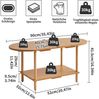 Aibiju Teetisch Holz Spleißdesign Wohnzimmer 2-stufig 35x16x17 Zoll TV-Tisch Bild 3