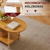 Aibiju Teetisch Holz Spleißdesign Wohnzimmer 2-stufig 35x16x17 Zoll TV-Tisch Bild 4