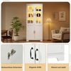 REDOM Vitrine Weißer Vitrinenschrank 80 x 38 x 180 cm mit Glastüren (Packung, 1-St, 5 Ablagen, Kombi aus offenen & geschlossenen Fächern) mit LED, Vielseitiger Hochschrank als Bücherregal & Stauraum Bild 4